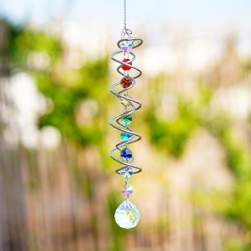 20.5in Crystal Sun Catcher with Chakra Beads Wind Spinner Decor - Image 6