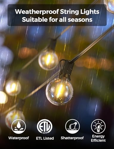 XMCOSY+ Patio Lights, Smart 50Ft Outdoor String Lights with 25 G40 Bulbs - Image 5