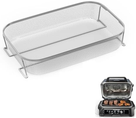 Stainless Steel 304 Crisper Basket for Ninja Woodfire Pro XL Outdoor Grill & Smoker OG800 OG900 Series, Non-Stick Air Fryer Basket for Ninja OG850 OG951 OG901 OG952 Grill Accessories by Outspark
