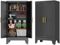 GAIOUS 47.2'' Tall Metal Garage Storage Cabinet,File Cabinet with Door and Adjustable Shelves, Outdoor Steel Tool Cabinet for Home,Office,Warehouse,Garage,Balck by GAIOUS