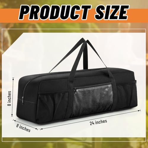 Amylove 24" Grill Tool Storage Bag, Waterproof BBQ Utensil Organizer, Black - Image 2