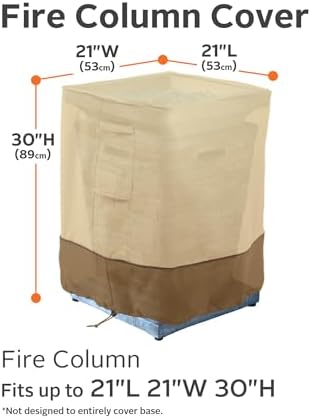 Classic Accessories Veranda Water-Resistant 21 Inch Outdoor Fire Column Cover, Patio Furniture Covers - Image 3