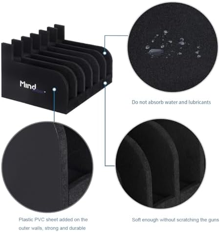 MIND&ACTION Foam Pistol Rack for Gun Safe, Gun Cabinet Accessories, Pistols Holder Storage Organizer, Revolver Firearm Handgun Rack Stand Display - Image 3