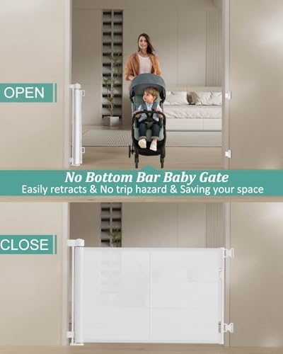 Miumoon 50 inch Reinforced Retractable Baby Gates 34 inch Tall - Image 6