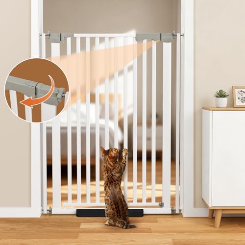 51" Extra Tall Cat Gate for Doorway, 30-41" Wide Auto Close Pet Gate with Extension Kits, No Drilling Pressure Mounted Dog Gate for Stairs, Doorways, Kitchen, Hallway - Image 4
