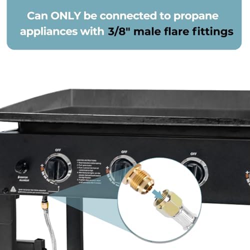 SHINESTAR 12FT Stainless Steel Braided Propane Regulator with Hose & Gauge - Image 4