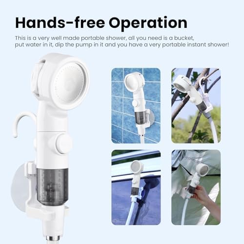 Ann Katy Portable Camping Shower Pump,Rechargeable Electric Outdoor Shower - Image 4