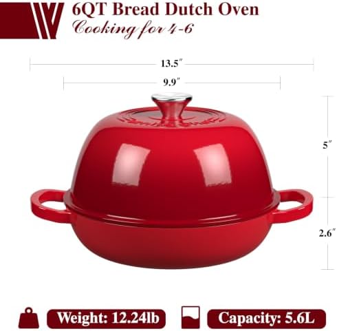 Umite Chef 6QT Enameled Dutch Oven for Sourdough Starter Kit - Image 2