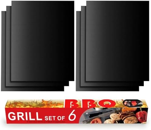 Grill Mats for Grill, Set of 6, 23 x 16.5 Inch by Renook