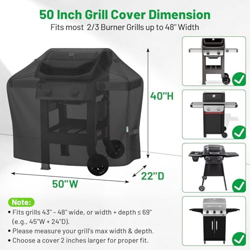 Grill Cover 50 Inch, Heavy Duty Waterproof Gas BBQ Cover - Image 2