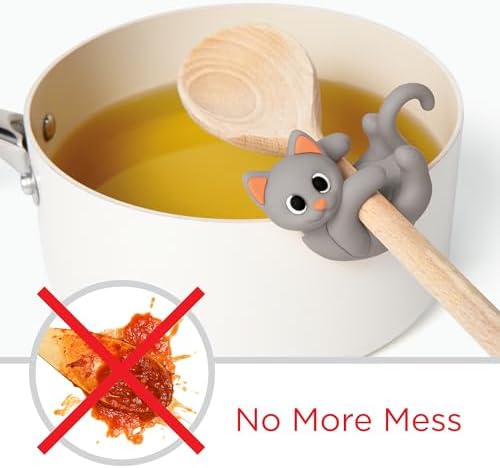 Itera Gray Silicone Cat Spoon Rest Kitchen Gadget - Image 4