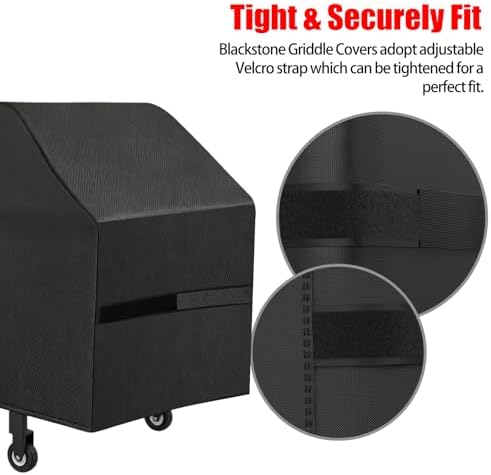 Griddle Cover, 36 Inch BBQ Gas Flat Top Grill Cover for Blackstone Grill, Waterproof, Anti-Uv, Rip-Proof, Fade Resistant Material, Outdoor Griddle Cover with Hook-and-Loop Straps, Heavy Duty Black - Image 3