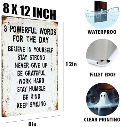 BEASTZHENG Inspirational Wall Art Metal Tin Sign Inspiring Positive Quotes Room Decor for Living Room Bedroom Classroom Gym, Motivational Wall Decor for Teen 8 x 12 Inches - Image 3