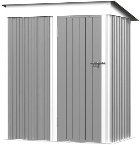 Greesum Outdoor Storage Shed 5 x 3 ft. Utility Tool Shed, Gray - Image 7