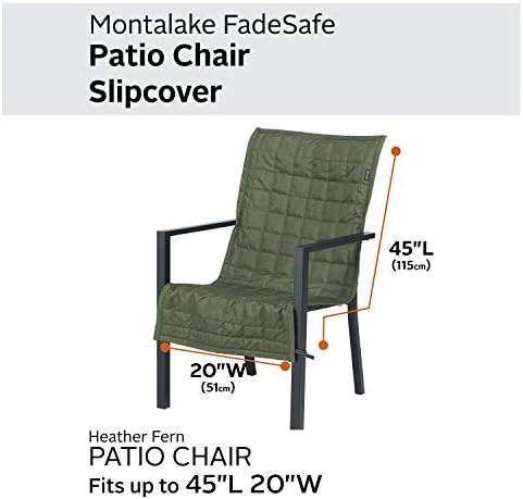 Classic Accessories Montlake Water-Resistant 45 Inch Patio Chair Slipcover, Heather Fern, Patio Furniture Covers - Image 3