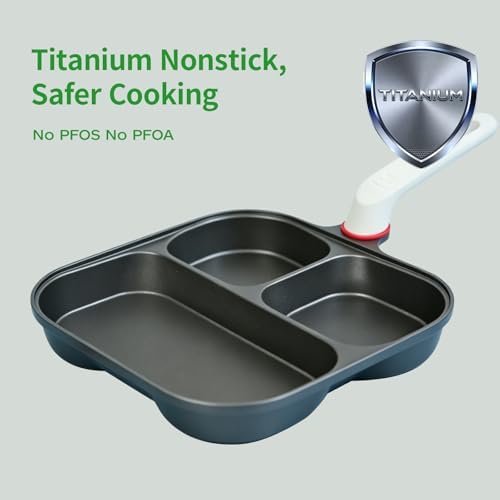Egg Pan, 3 in 1 Breakfast Skillet with Divided Sections for Eggs - Image 2