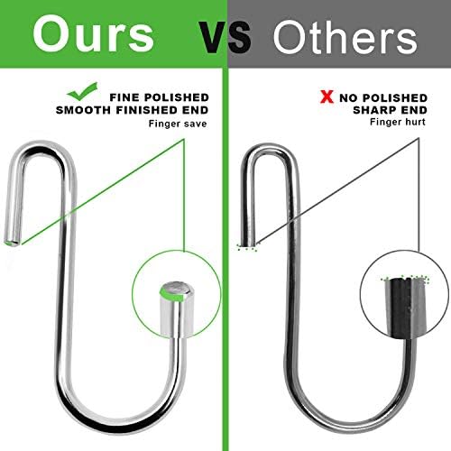 ESFUN 30 Pack Heavy Duty S Hooks Pan Pot Holder Rack Hooks Hanging Hangers S Shaped Hooks for Kitchenware Pots Utensils Clothes Bags Towels Plants -4 Inch - Image 3