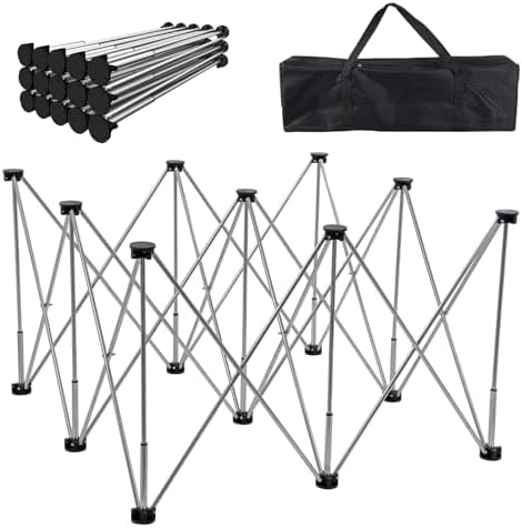 Stainless Steel Folding Workstand Table, Portable No Assembly Workbench with Storage Bag for BBQ, Garage Repair & Crafts, 9 Legs Support Heavy Duty,6 Legs by Unknown
