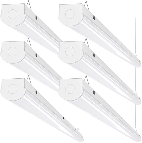 ANTLUX 8FT LED Shop Lights 110W Strip Lights [6-lamp T8 Fluorescent Equiv.], 12000LM, 5000K, Compact Commercial 8 Foot Light Fixtures for Warehouse, Garage, Energy Saving up to 4000W/5 Years, 6 Pack by AntLux