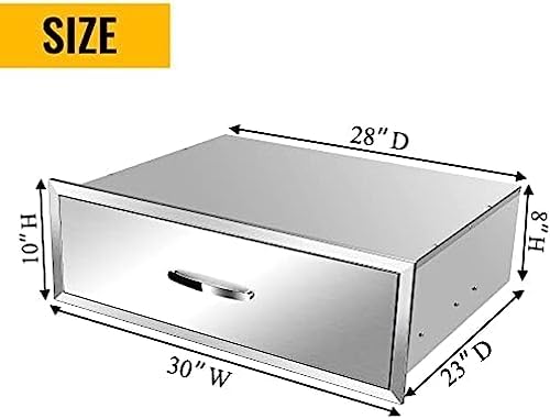 BBQ Outdoor Kitchen Drawers Stainless Steel 3-Drawer BBQ Drawer Enclosed Built-in Drawer Flush Mount for Outdoor Kitchens & BBQ Islands,30Wx23Dx10H - Image 3