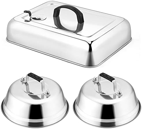 Leonyo Stainless Steel Griddle Basting Cover Dome with Vent, 3 Pack by Leonyo