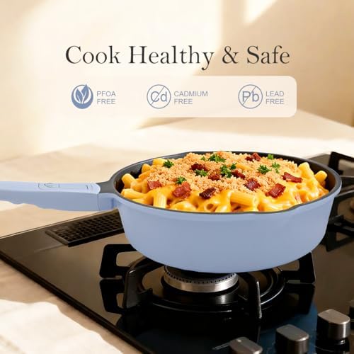 8 Inch Small Frying Pan Skillet with Lid, Nonstick Mini Saute Pan - Image 2