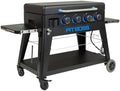 Pit Boss 4-Burner Propane Gas Non-Stick Ceramic Coated Rust-Resistant Portable Lift-Off and Stationary Griddle Grill with Hard Cover, 647-Sq. In. (35" L x 18" W) Cooking Space, 46,000 BTU, Black by PitBoss%C2%AEGrills