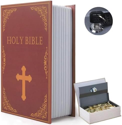 Decorative Book Safe Lock Box, Vintage Diversion Hidden Safe Faux Book Box by FOWSEEK