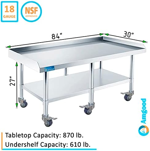 Stainless Steel Rolling Equipment Stand with Wheels (30 x 84) - Image 2