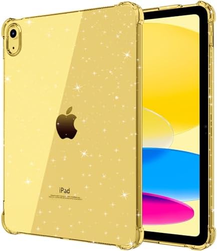 Clear Glitter Yellow Case for iPadA16 11th/10th Gen 11/10.9" 2025/22 by MOBIXXforAccessories