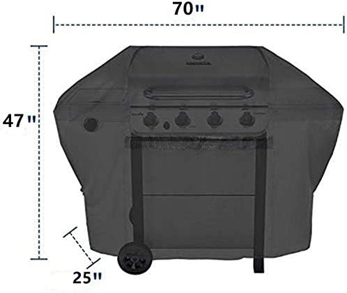 iCOVER Grill Cover 70 Inch 600D Heavy-Duty Water Proof Patio Outdoor Black Canvas BBQ Barbecue Smoker Grills Covers for Weber Char-Broil Brinkmann Holland Dyna-Glo and JennAir - Image 5