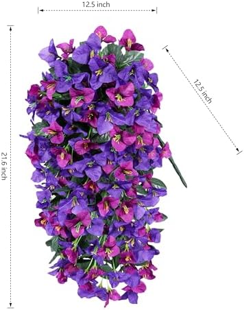 Faux Bougainvillea Artificial Flowers Plants for Outdoors Outside Decor, 2pcs Fake Flowers Silk Long Trailing Vines UV Resistant Realistic Faux Flowers for Front Door Porch Planter Balcony Yard, Mix - Image 6