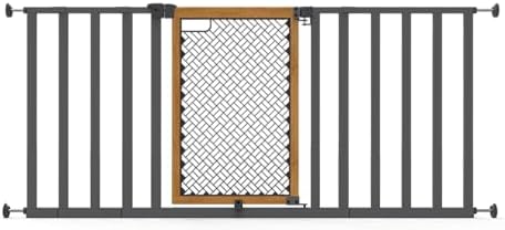 Ingenuity Ingenuity Thruway 60XW Series Extra Wide Safety Pet&Baby Gate,30"-60" Wide,26" Tall,Pressure or Hardware Mounted,Install Wall to Wall in Doorway or Stairway–Honey Oak Stained Wood&Metal by SummerbyIngenuity%E2%84%A2