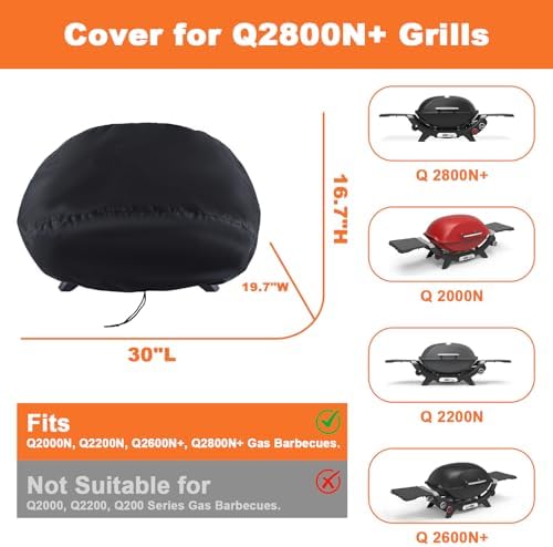 Grill Cover for Weber Q2800N+, Q2000N, Q2200N, Q2600N+ Gas Barbecues - Image 2