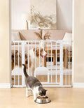 Babelio Dog Gate with Adjustable Cat Door, CatPrivilege III, 29-43", White by BABELIO