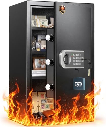 [2026 Upgraded] -35 Min Real Fireproof Safe-4.6 Cu Ft Large Safe for Home by FOWORE