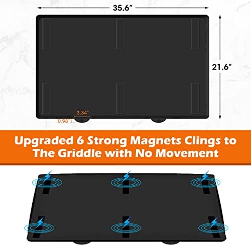36 inch Griddle Mat Silicone for Blackstone, Magnetic Protective Cover for Blackstone Mats Griddle Top Covers Protector Outdoor-Black - Image 2