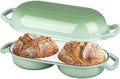 VORRINGARD Enameled Cast Iron Double Dutch Oven with Lid, Dual Round Loaf Pan, Bread pan for Homemade Sourdough Bread Baking, Green by Unknown