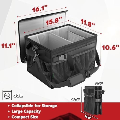 FANGSUN Grill Caddy with Lid, Foldable BBQ Caddy with Paper Towel Holder - Image 6