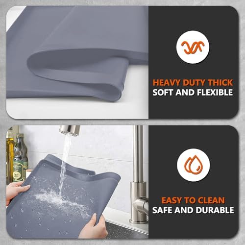 28" Silicone Griddle Mat for Blackstone 28 Inch Grill, Heavy Duty Food Grade Silicone Griddle Cover, Protect Your Grill from Dirt & Rust All Year Round (Gray) - Image 7