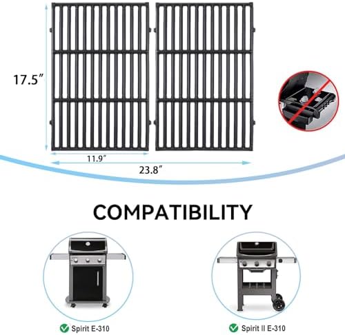 17.5" Grill Grates for Weber Spirit 300 E310 & GS4 Grill Replacement Parts - Image 2