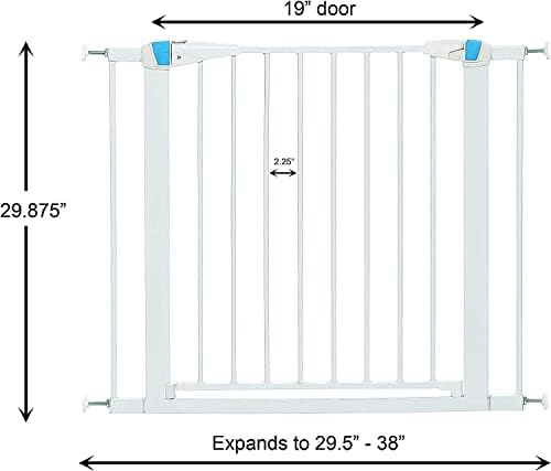 Midwest 29" Steel Dog Gate with Glow Strips, White - Image 2
