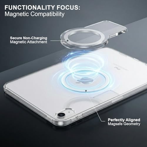 Clear Case with Magnetic Ring for iPad (A16) 11th Generation 11 Inch 2025/ 10th Generation 10.9 Inch 2022, Slim Lightweight Shockproof TPU Protective Skin Cover, Transparent Back Bumper - Image 3