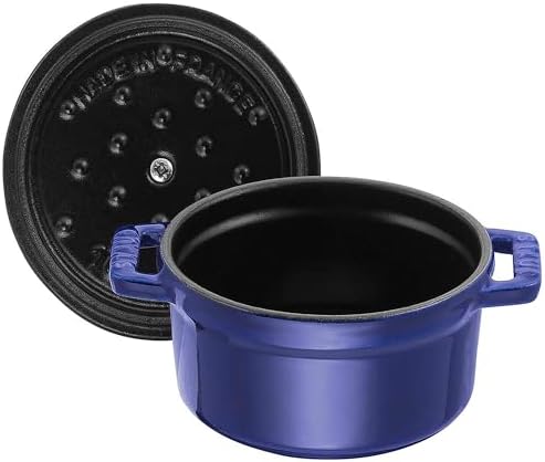 Staub Cast Iron 0.25-qt Mini Round Cocotte - Dark Blue, Made in France - Image 3