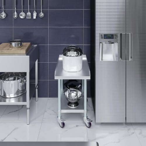 Heavy Duty Stainless Steel Rolling Equipment Stand with Wheels – 30” x 18” - Image 7