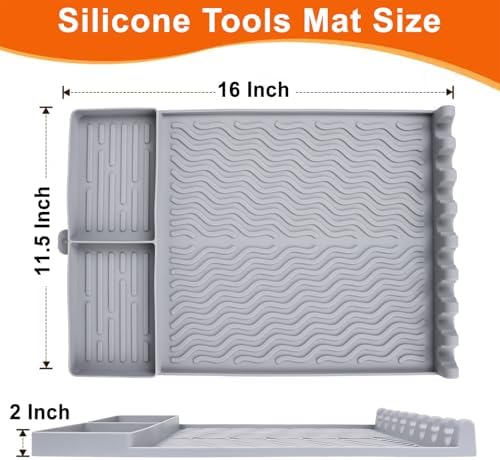 Silicone Grill Mat for Flat Top, Heat Resistant Griddle Tool Mat, Gray - Image 3