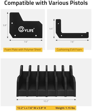 CVLIFE Foam Pistol Rack Handgun Rack for Gun Safe Gun Cabinet Accessories - Image 4