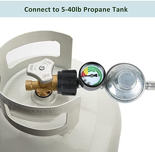 ATKKE 3ft Propane Hose Regulator with Gauge, Universal Gas Grill Regulator and Hose for Weber, Charbroil, Nexgrill, Cuisinart Grill, Patio Heater and Fire Pit, Low Pressure 3/8 Female Flare Nut - Image 4
