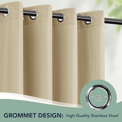 Extra Wide Outdoor Curtains Waterproof for Patio, 6 Drape Panels - Image 6