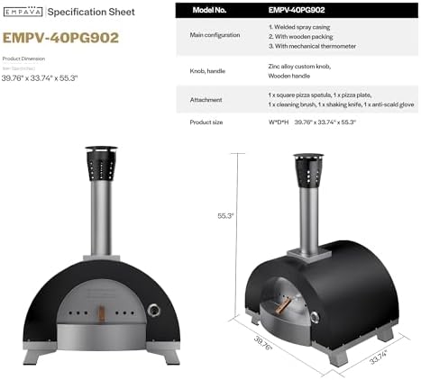 Empava Professional Wood Fired Pizza Oven Outdoor - Image 3